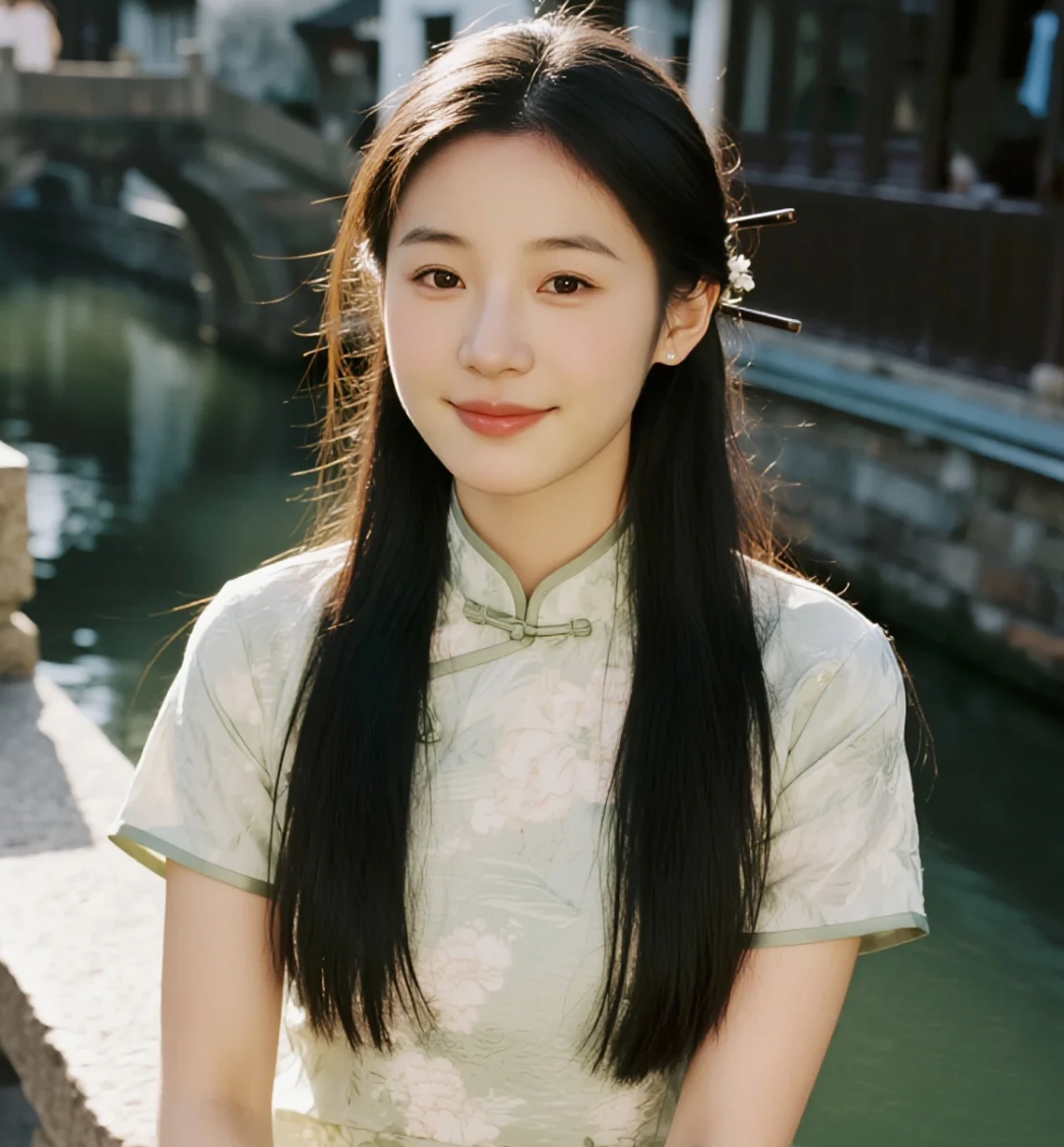 慵懒如她，旗袍如画，江南因她更动人