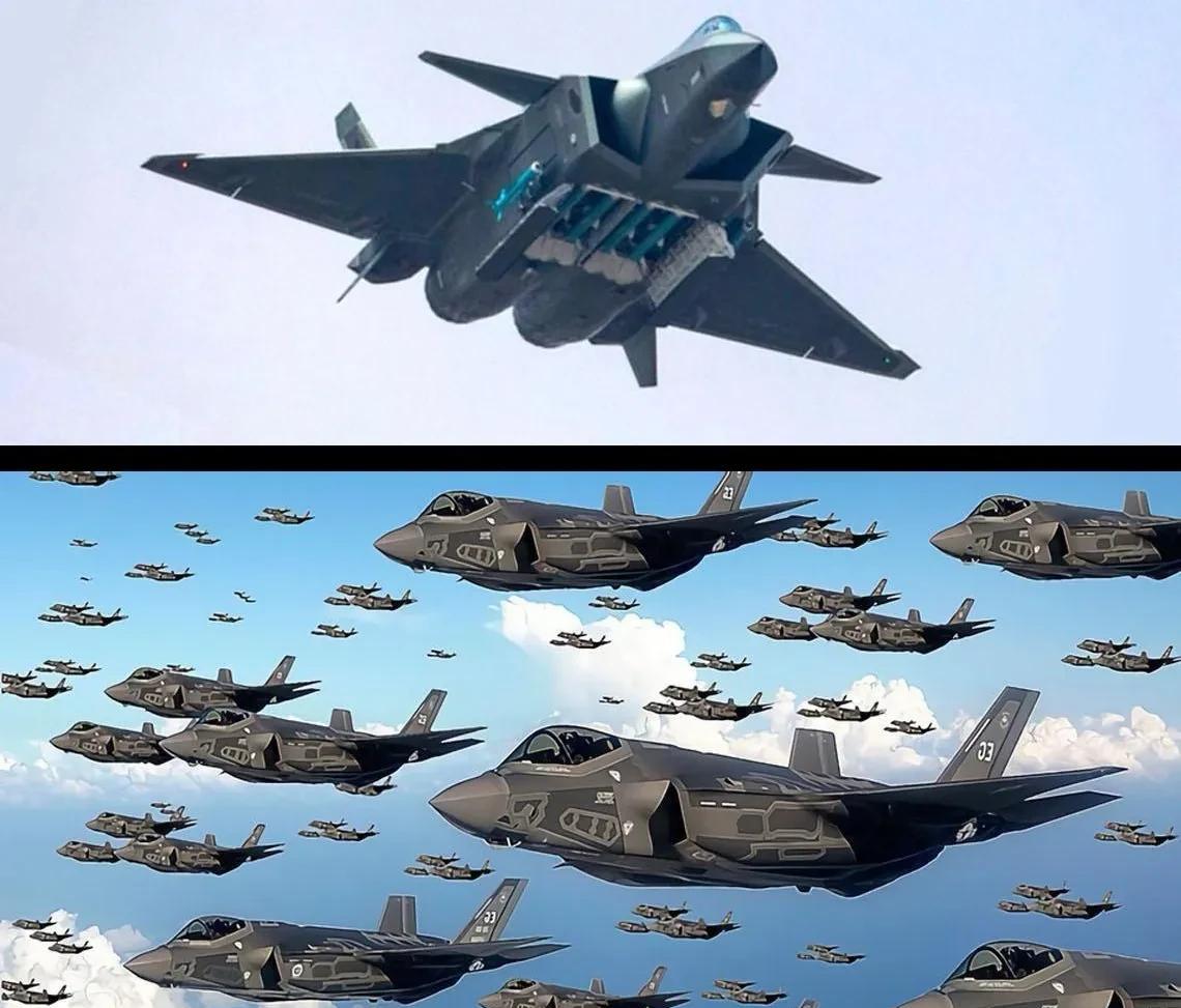 在一个“F-35年产量300架”的话题下看到这张图片。很明显，这张图片想表达的