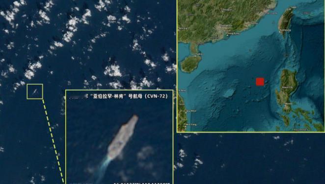 美军新动态！12月30日卫星影像显示，美国海军“林肯”号航母（CVN-72）在黄