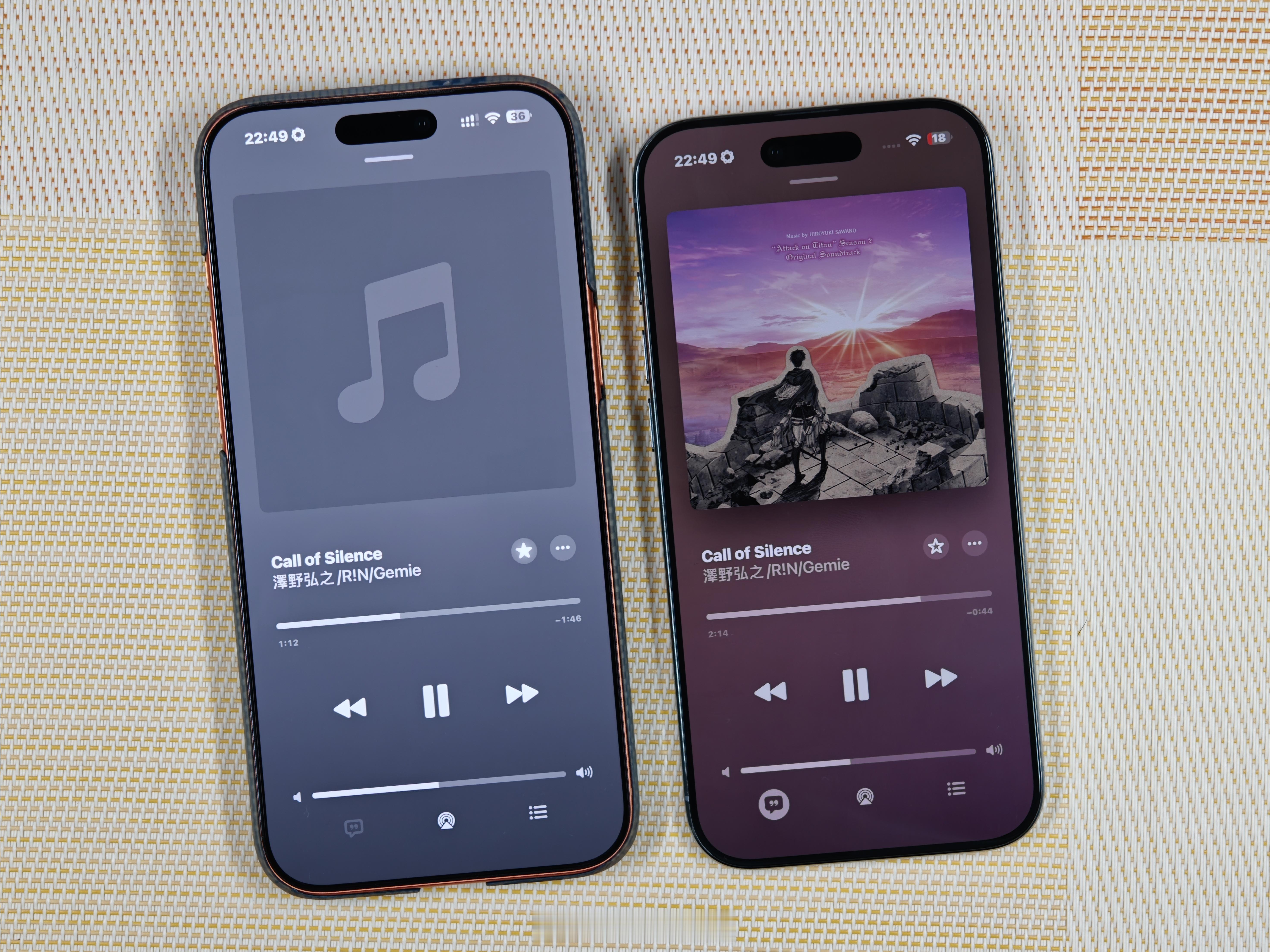 我他妈又服了，苹果这咖喱味的系统，我的音乐同步到iPhoneAir就有专辑封