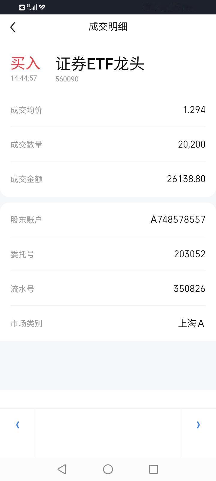 今天尾盘试探着买入了证券ETF龙头基金（560090）。国泰海通股价8连阴，中