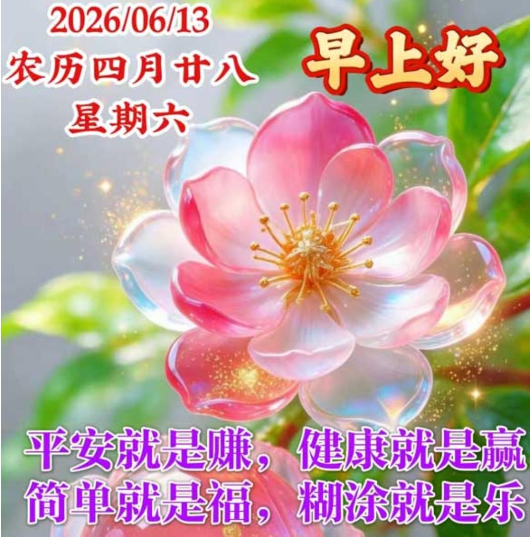 周六早安，微笑开启；初夏时节，惦念如初；一声问候，平安护航；一句祝福，幸福