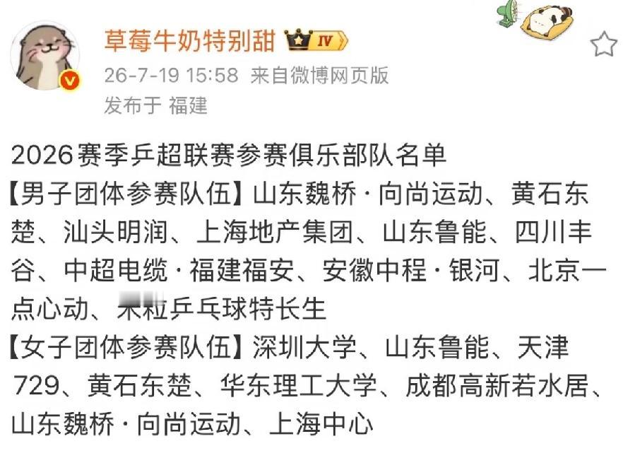 全锦赛还没结束，乒超联赛名单出炉，这无缝衔接，不要太幸福哦。全锦赛今日