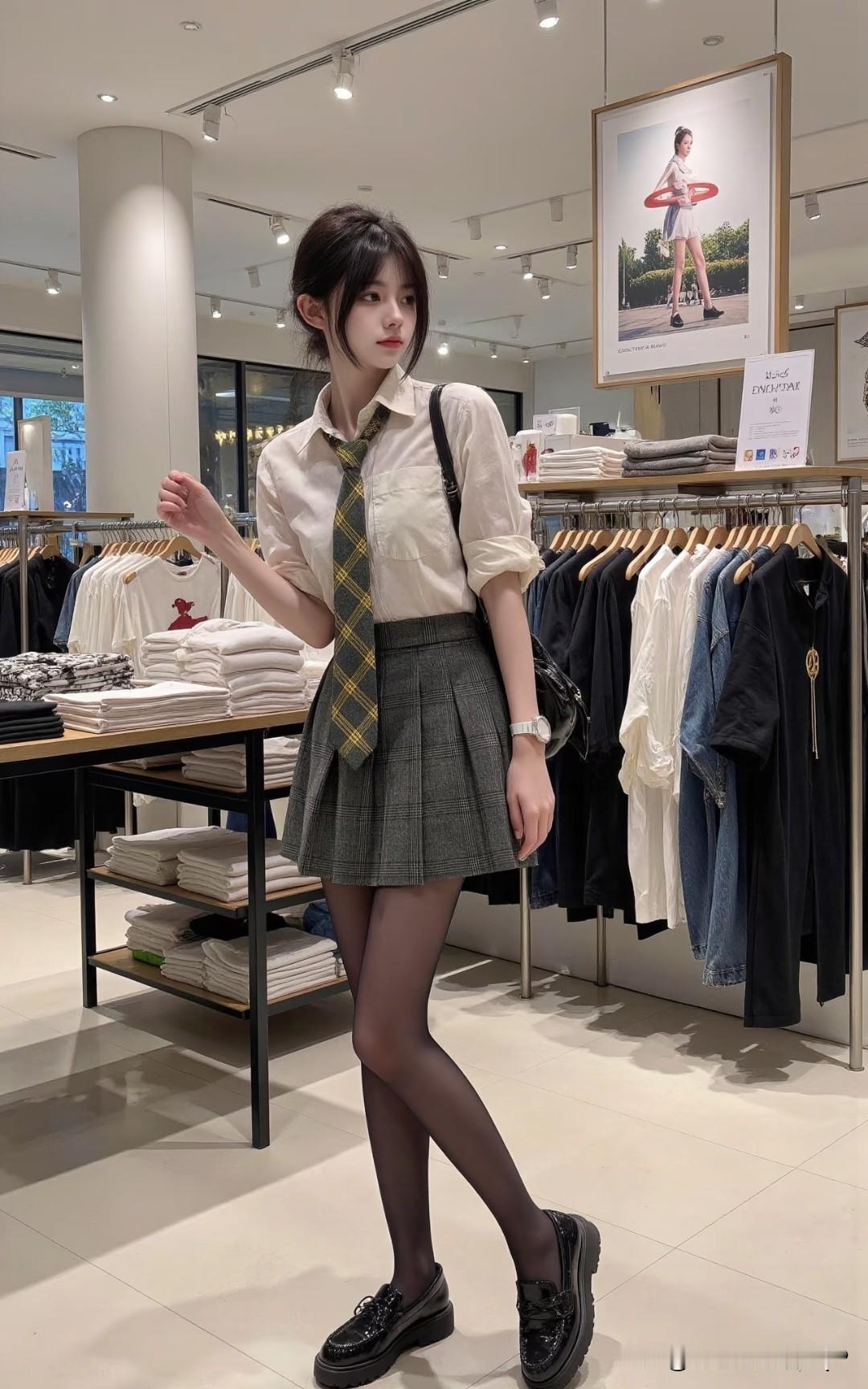 白衬衫第二颗纽扣总被风掀动，她抱练习册经过走廊，发梢扫过窗台绿萝。笑眼弯时