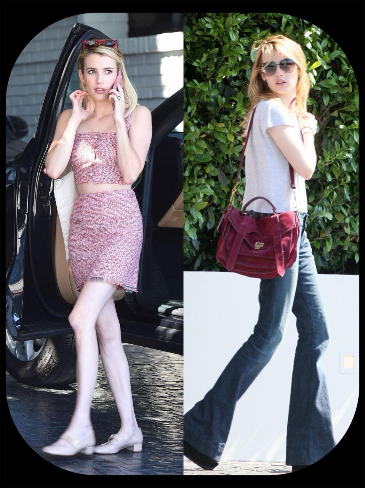 艾玛堪称小个子穿搭天花板，不看身高，很难相信她只有一米五几。她超会用穿搭扬长避