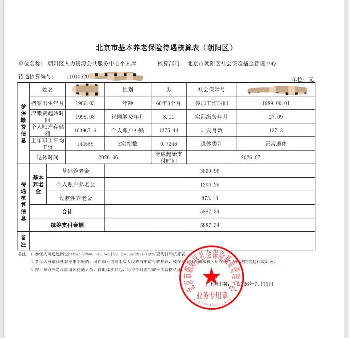 终于退休了！可是一看退休金额，心里有点失望！1989年毕业参加工作，党政事业单位