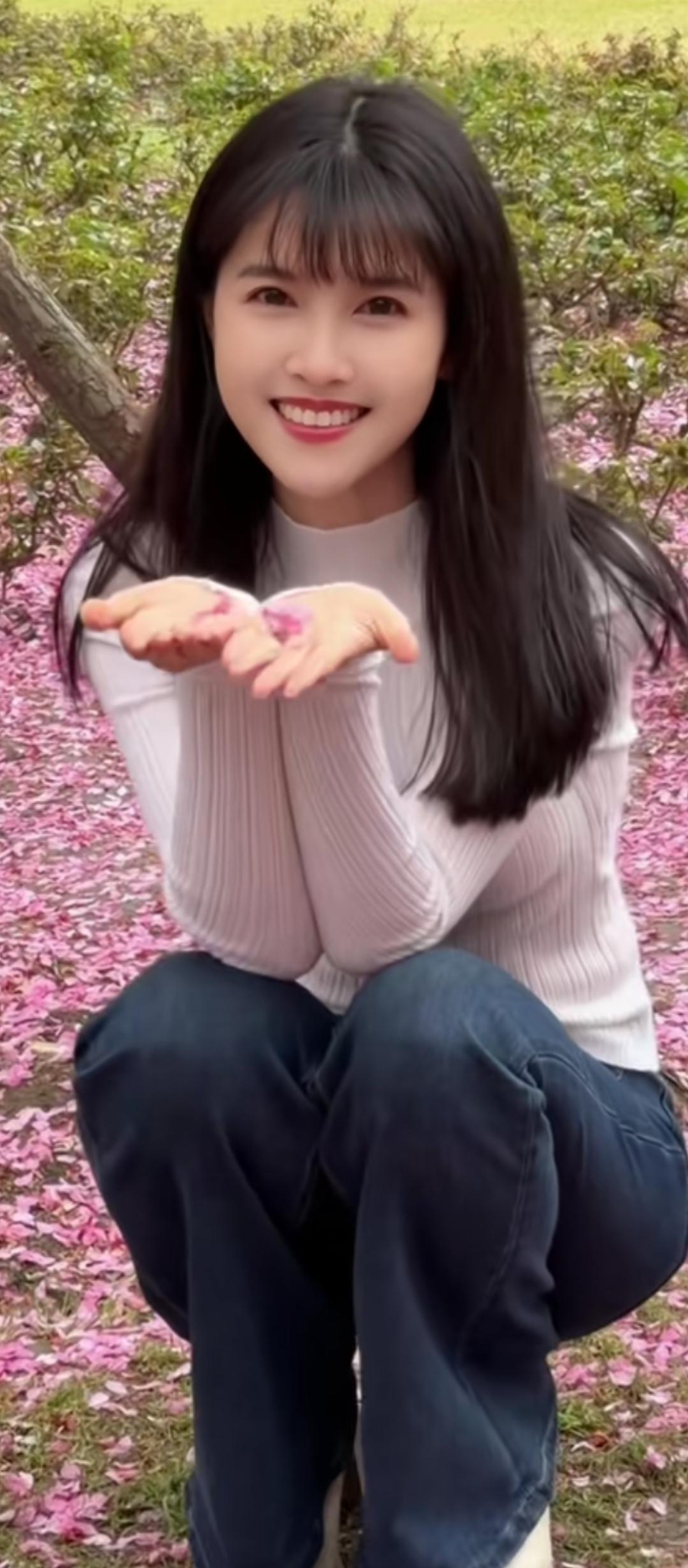 粉花满地春，笑语入画来。