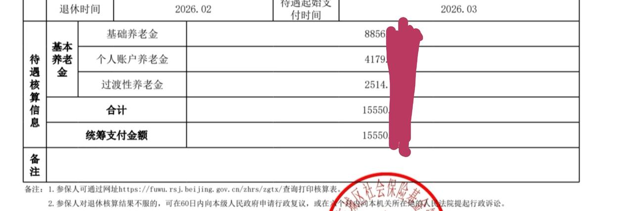 北京一万五养老金！不完整，只能推测大概数据。假设为男性，60岁退休的前提下，