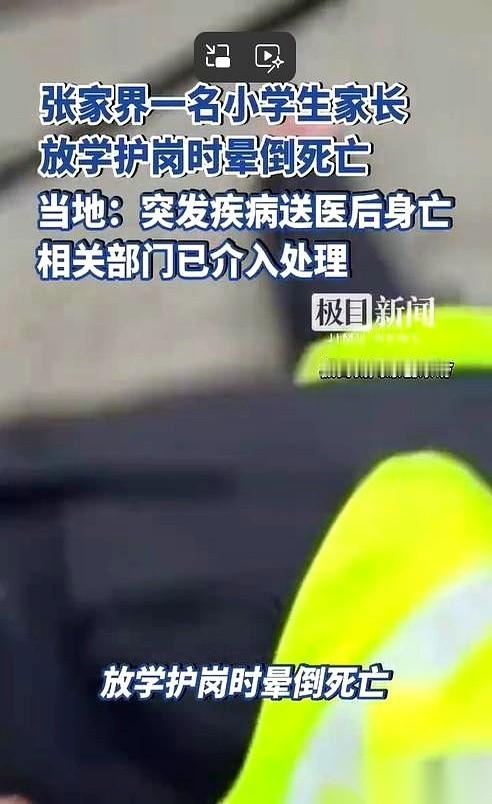 一个人，就这么站着岗，人没了。就因为那个“护学岗”。然后一句轻飘飘的“自愿参