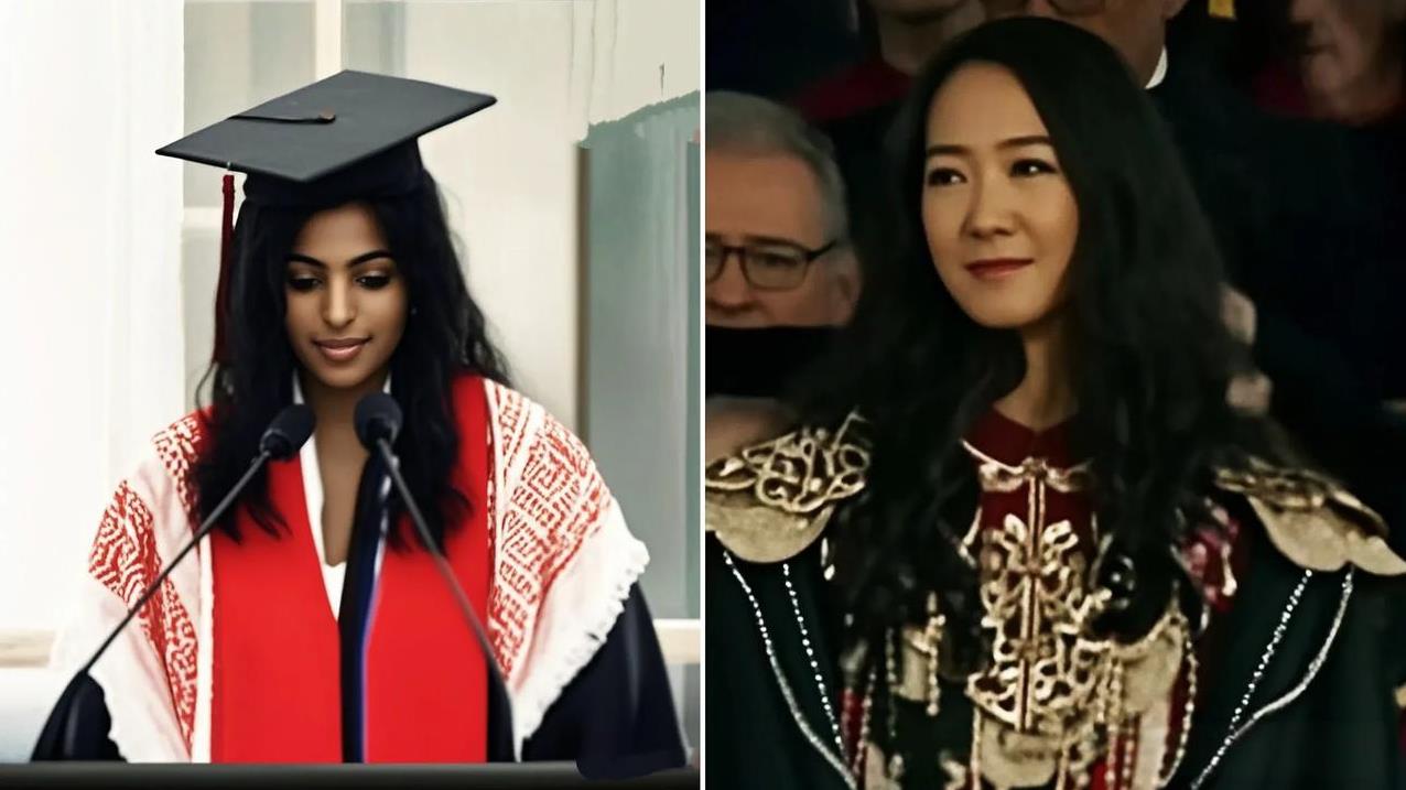 同样是毕业生演讲，看看人家麻省理工印度女学生，“我们呼吁加沙永久停火”。平心而