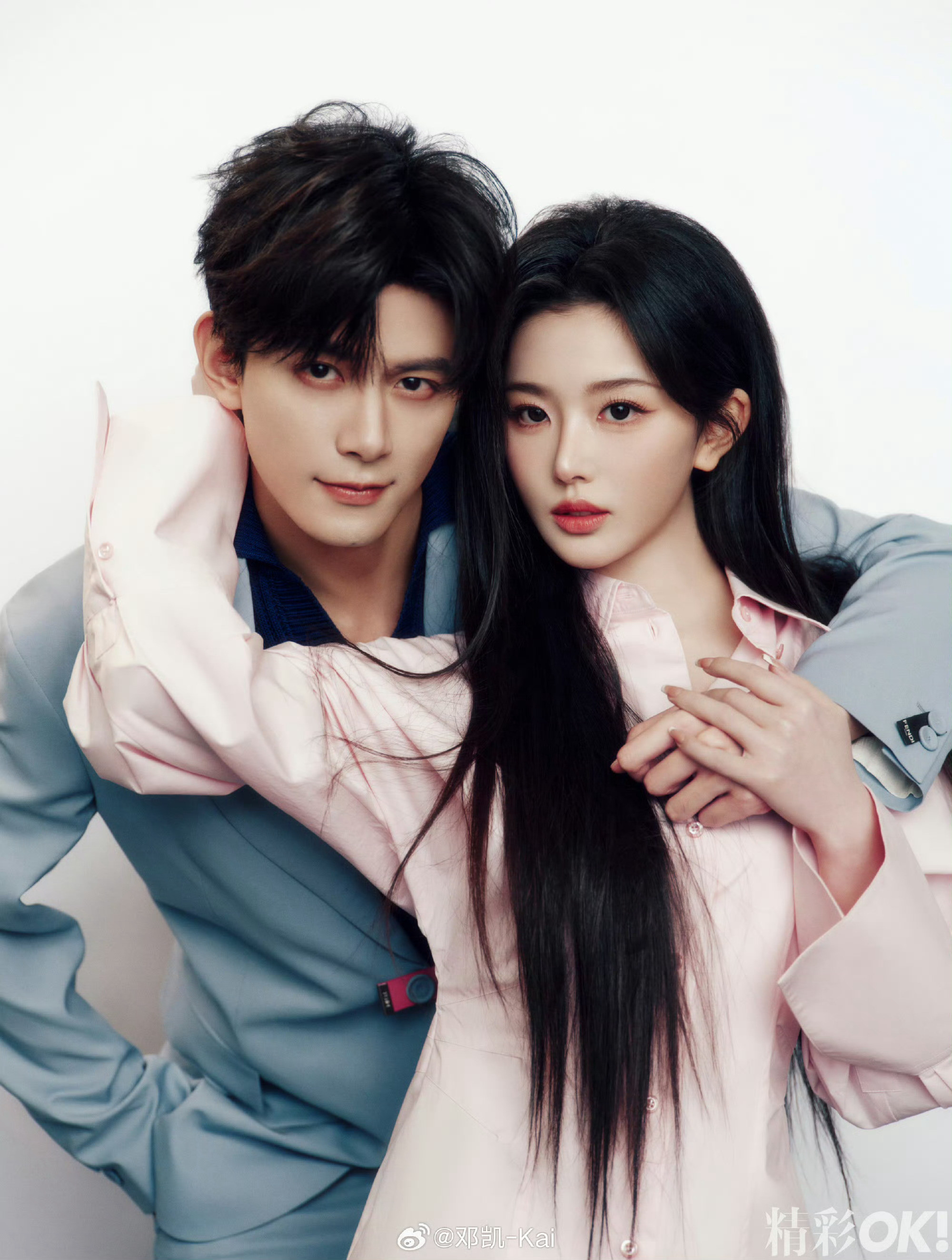 孔雪儿邓凯白色情人节大片白色情人节大片释出，豹豹猫猫同框甜度超标，太好磕了