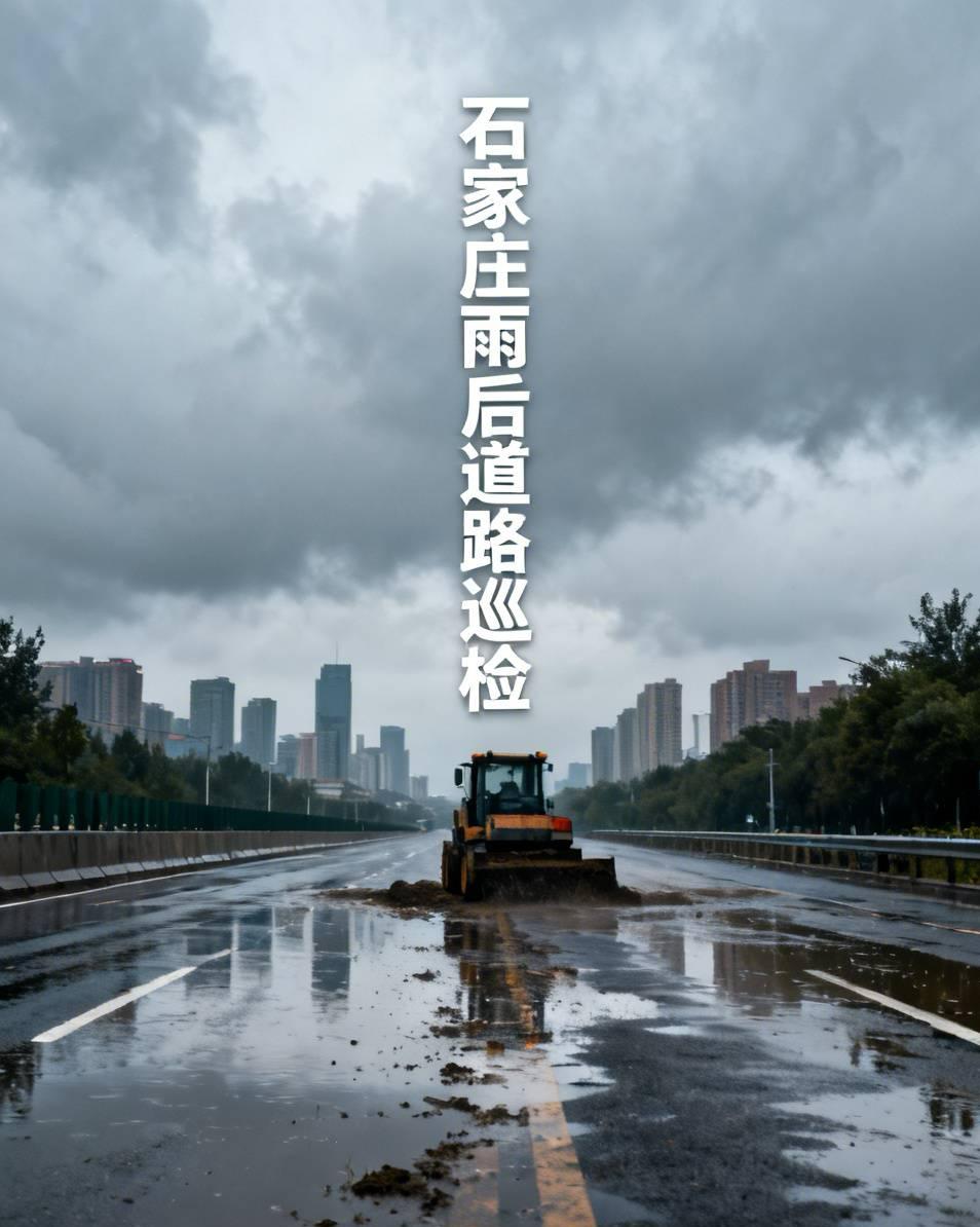 【石家庄雨后开展道路巡检，及时修补路面坑洼】经历几轮降雨过后，石家庄道桥管护部