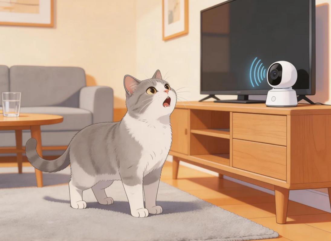 用摄像头和猫说话，它是怎么理解的？1.它能听出你的声音，但不知道你在说什么