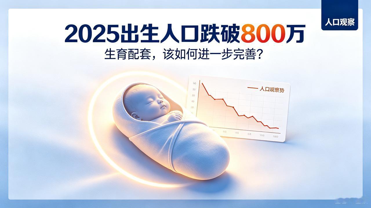 2025全年新生儿跌破800万大关，人口持续负增长，人口均衡发展的警钟已经敲响。