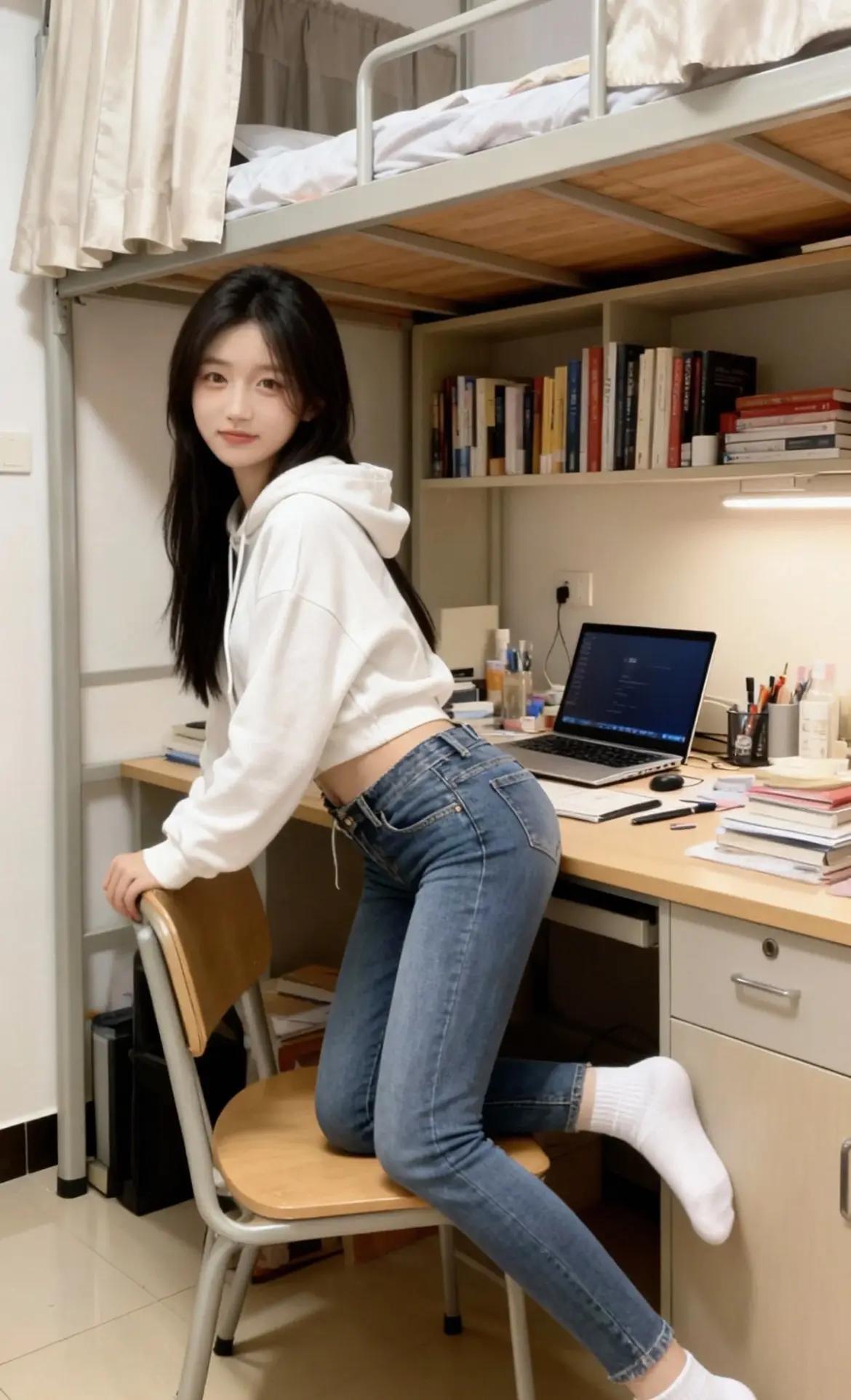 宿舍自拍系列。休闲穿搭休闲款休闲搭配便装