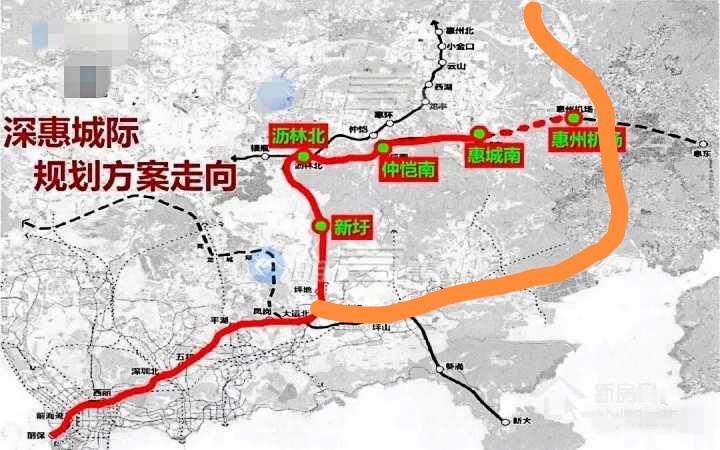 其实，深惠城际、跟深大城际完全可以共一条线的，从深圳到大亚湾，再北上到惠城区接广