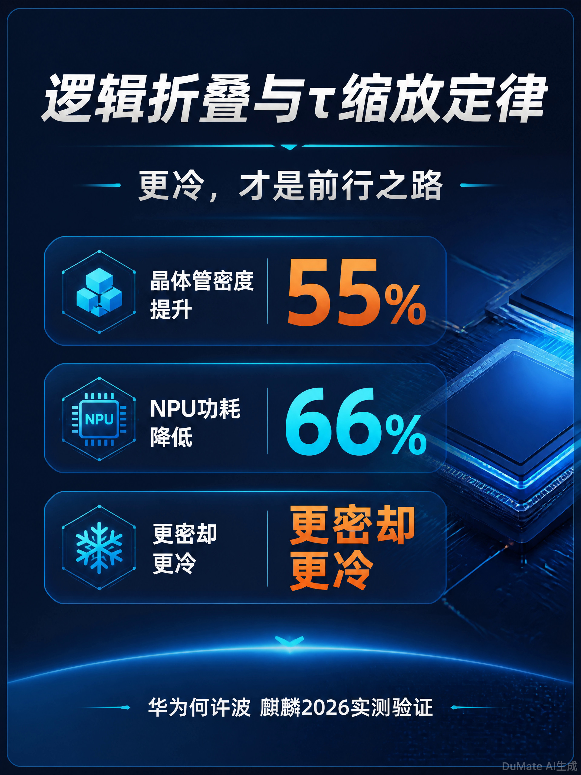 华为新论文：逻辑折叠让芯片更密却更冷华为首款韬定律芯片发布之前（9月7日华为MateXT2首发），华