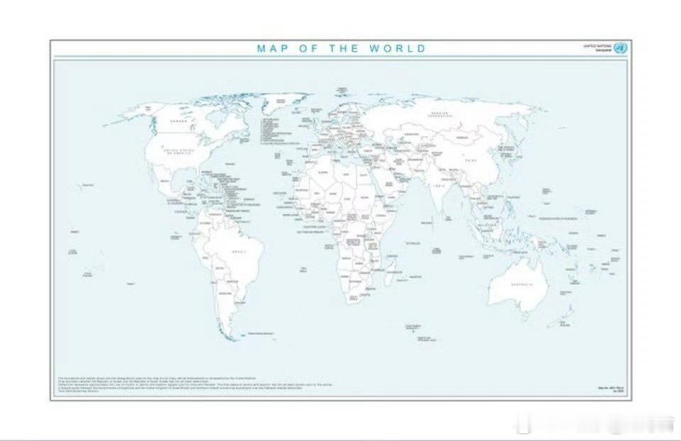 联合国新地图联合国发布了新版世界地图​​​