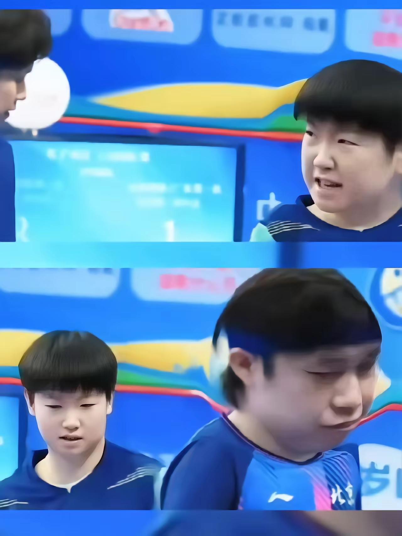 全程莎莎没有一丢丢笑脸也难怪拿了铜的能笑得出来吗？看赛后莎莎对着大头