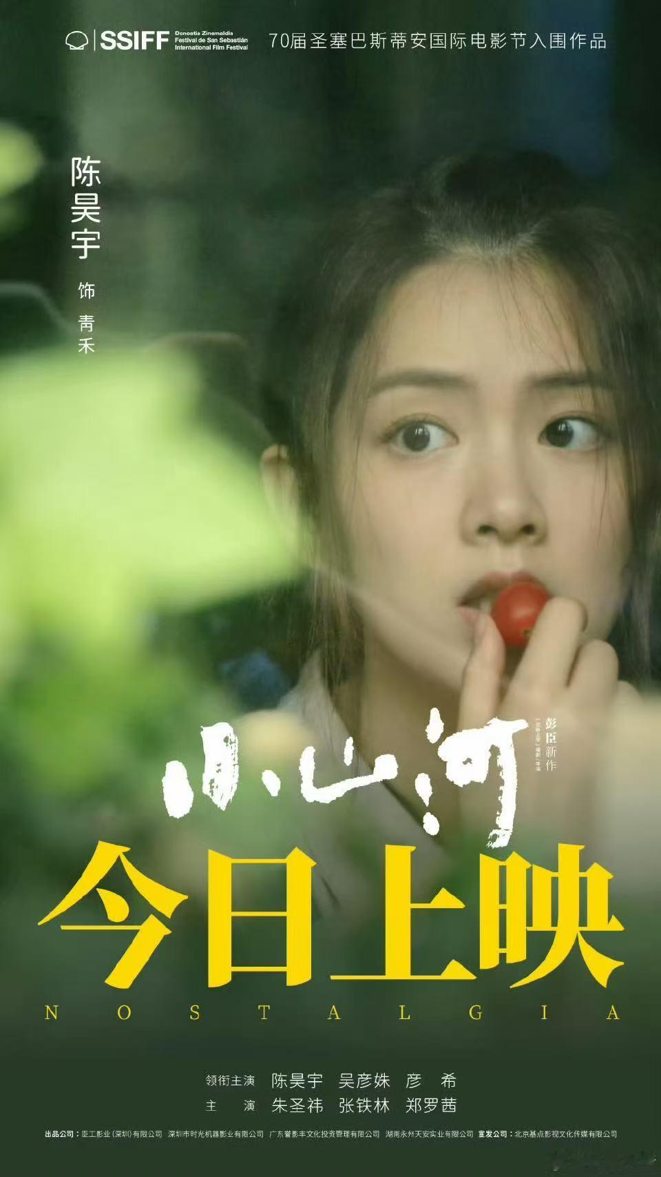 陈昊宇小山河今日上映海报​​​陈昊宇《小山河》今日上映啦！一起到电影院看！​