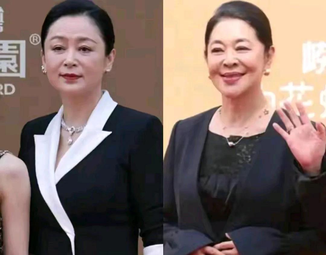 真的好尴尬，陈红与倪萍撞造型出席华表奖，好多人都说两人是越长越像了。感觉倪萍穿