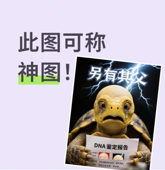 神图啊神图！网友太有才了，此图可谓神还原。们🐢终于认祖归宗，从此此身分明了