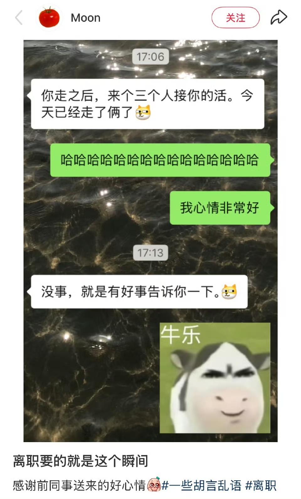 离职要的就是这个瞬间简直不要太爽啦​​！[呲牙笑]