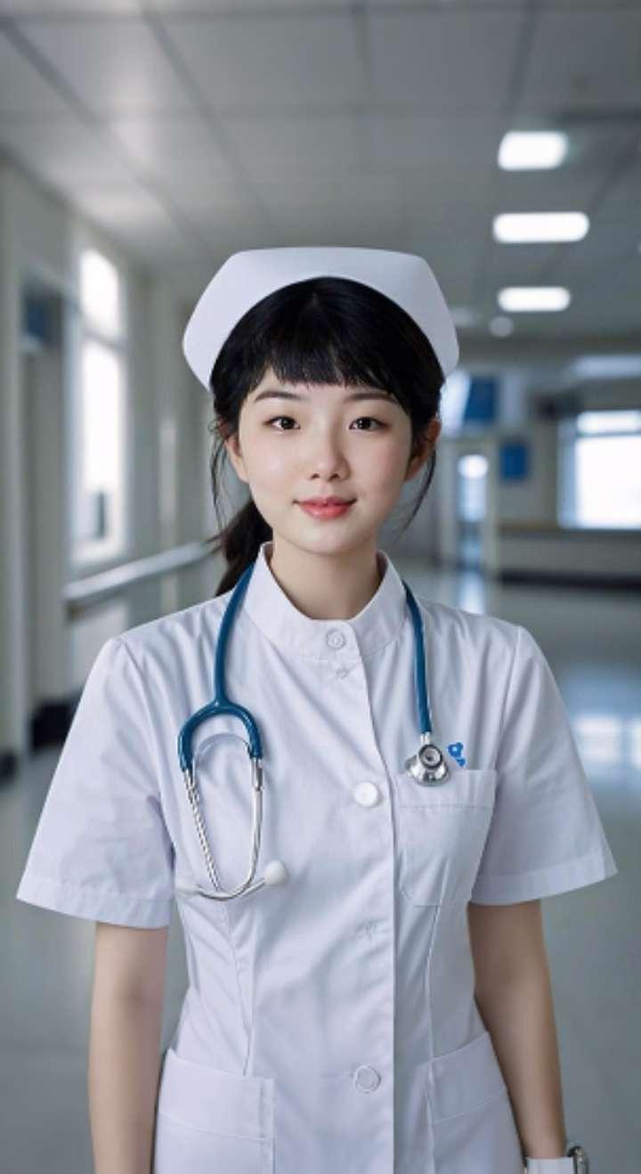 AI扩图清新护理佳人