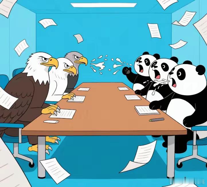 中美在英国关税谈判的时候有个小插曲。中方代表并没有迁就美方用英语交流，而是坚持用