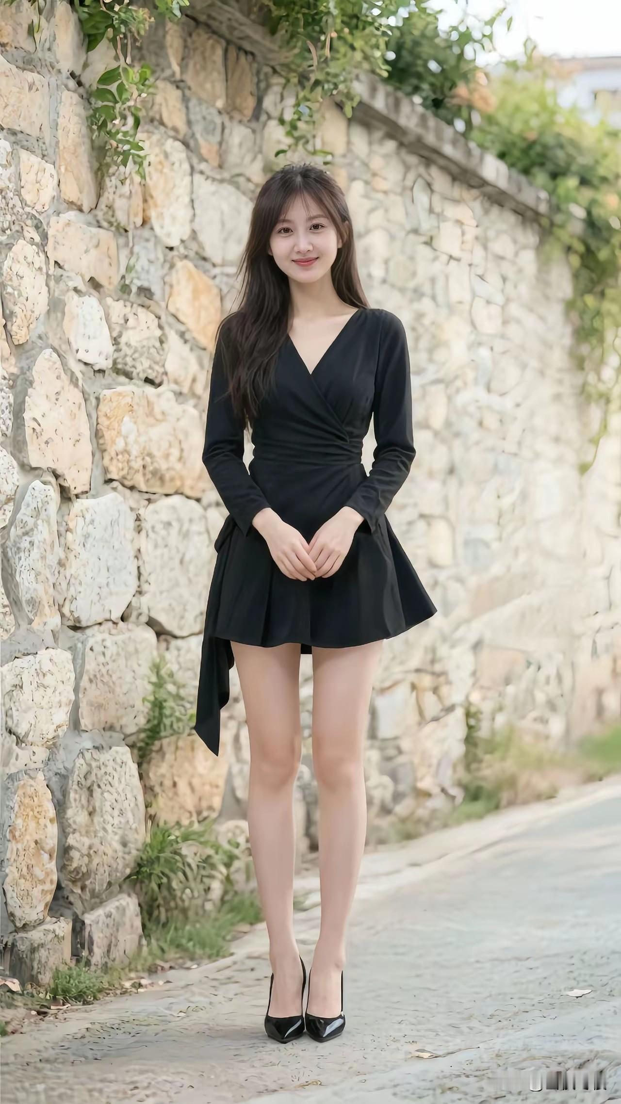 美女听口令拍照📸：立正(前手交叉)稍息(双手叉腰)双腿交叉(右手撩发)