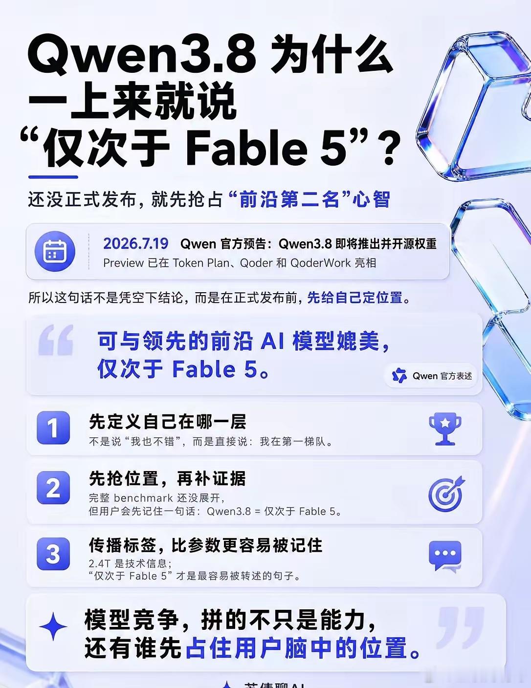 Qwen3.8为什么一上来就说“仅次于。7月19日，Qwen预告Qwen3