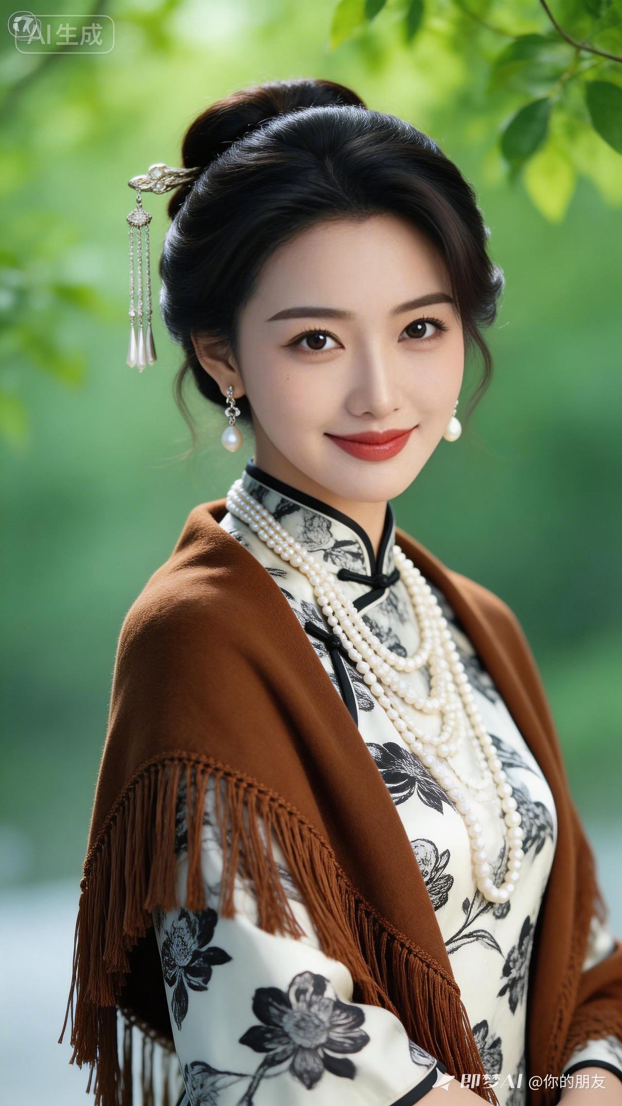 古典美人，一颦一笑间尽显优雅韵味。