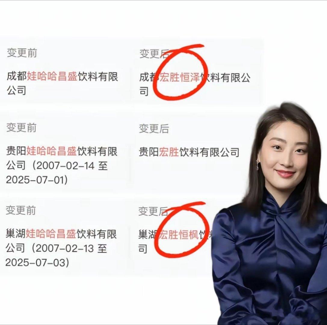 大公主杀疯了，直接把昌盛改宏胜了！​宗庆后给很多子公司起名昌盛，当时大家只觉得这