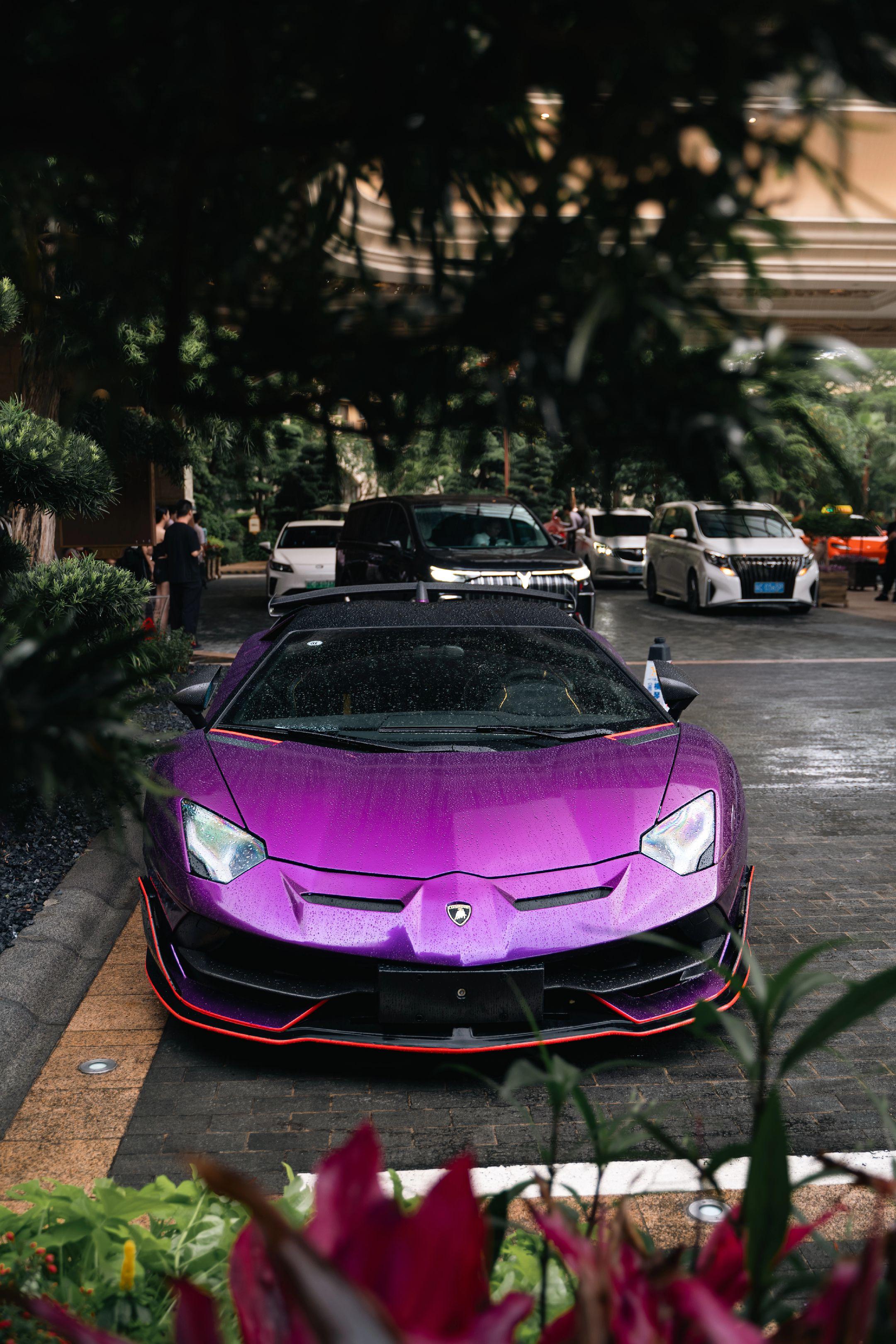 雨中的兰博基尼Aventador SVJ