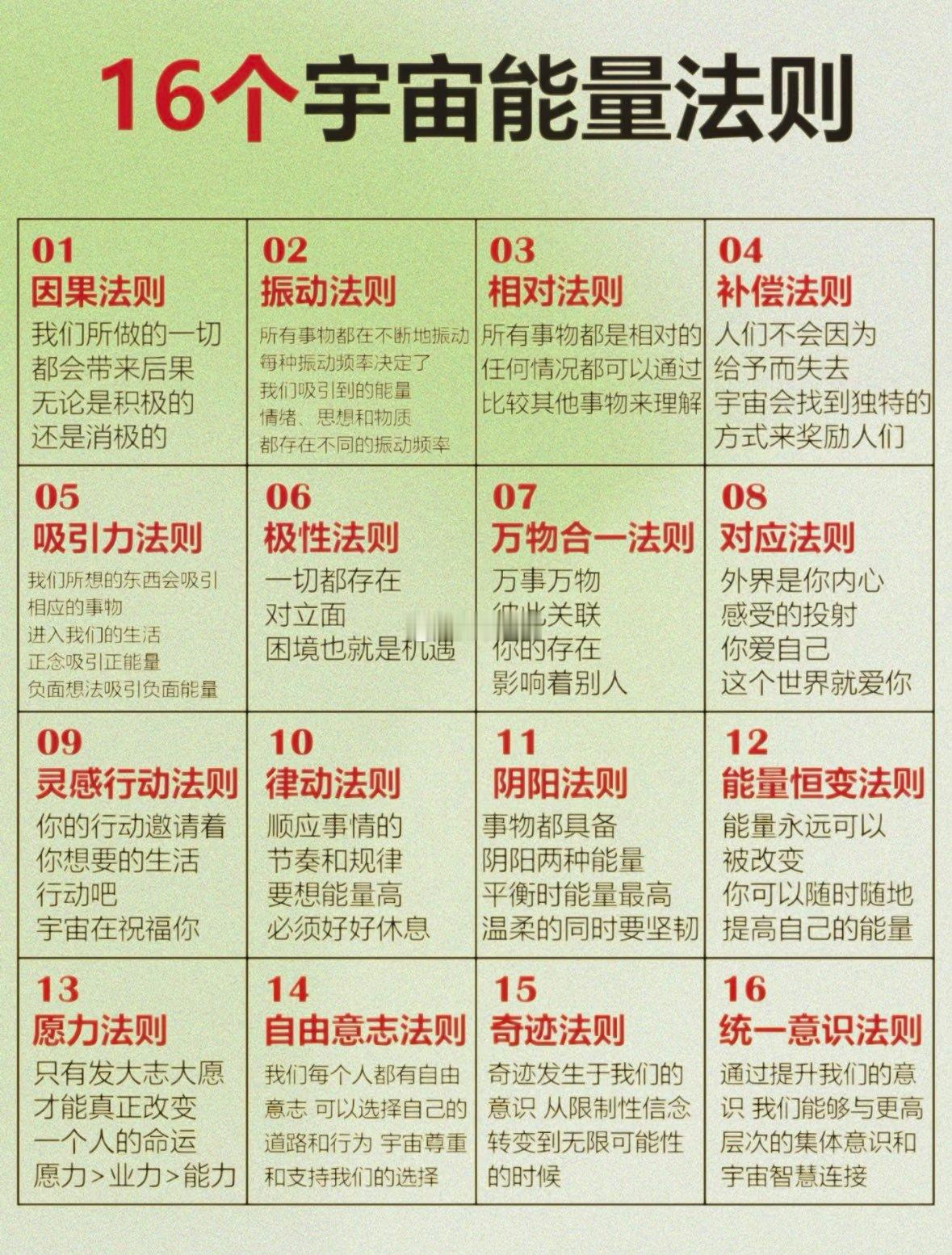 16个宇宙能量法则​​​