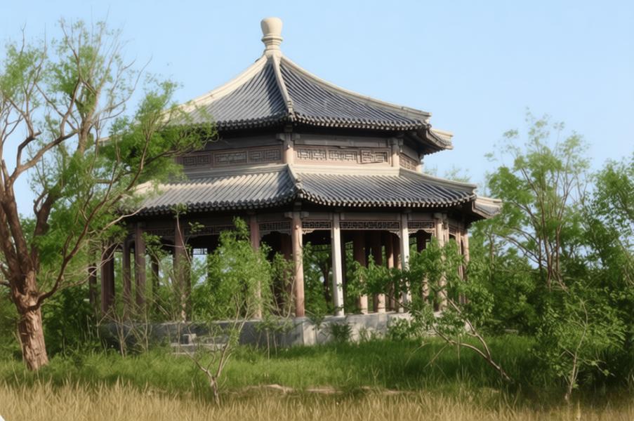 这是法国驻华公使谢满禄在1882年拍摄的颐和园中的“顺木天”楼阁，是晚清皇家园林