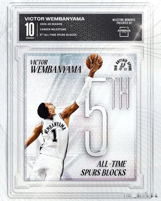 恐怖如斯！文班亚马新秀合同没打完，估计就要跻身队史前三了，马刺队史盖帽榜如下：