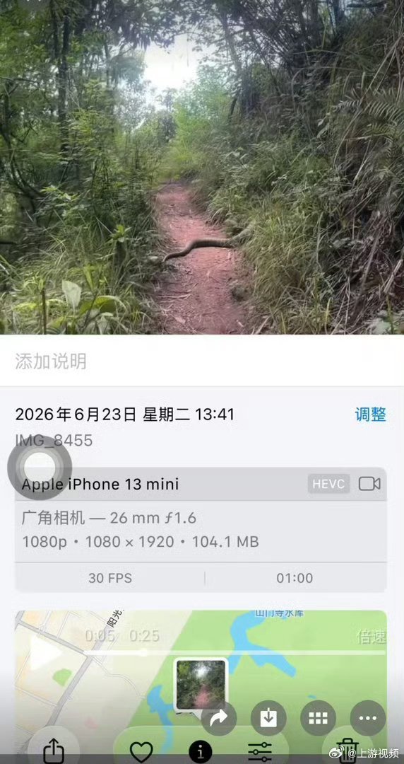 #女生徒步遇巨蛇狂奔200米#【#拍摄者回应成都龙泉山徒步遇巨蛇#：真事，原视频
