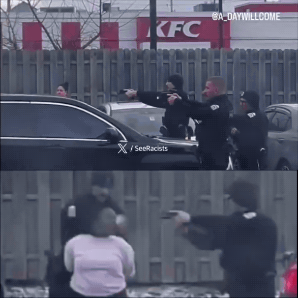 下手真黑：美国黑人妇女被抓，当场被白人警察揪脖子狠狠砸到地面！美国俄亥俄州哥伦布