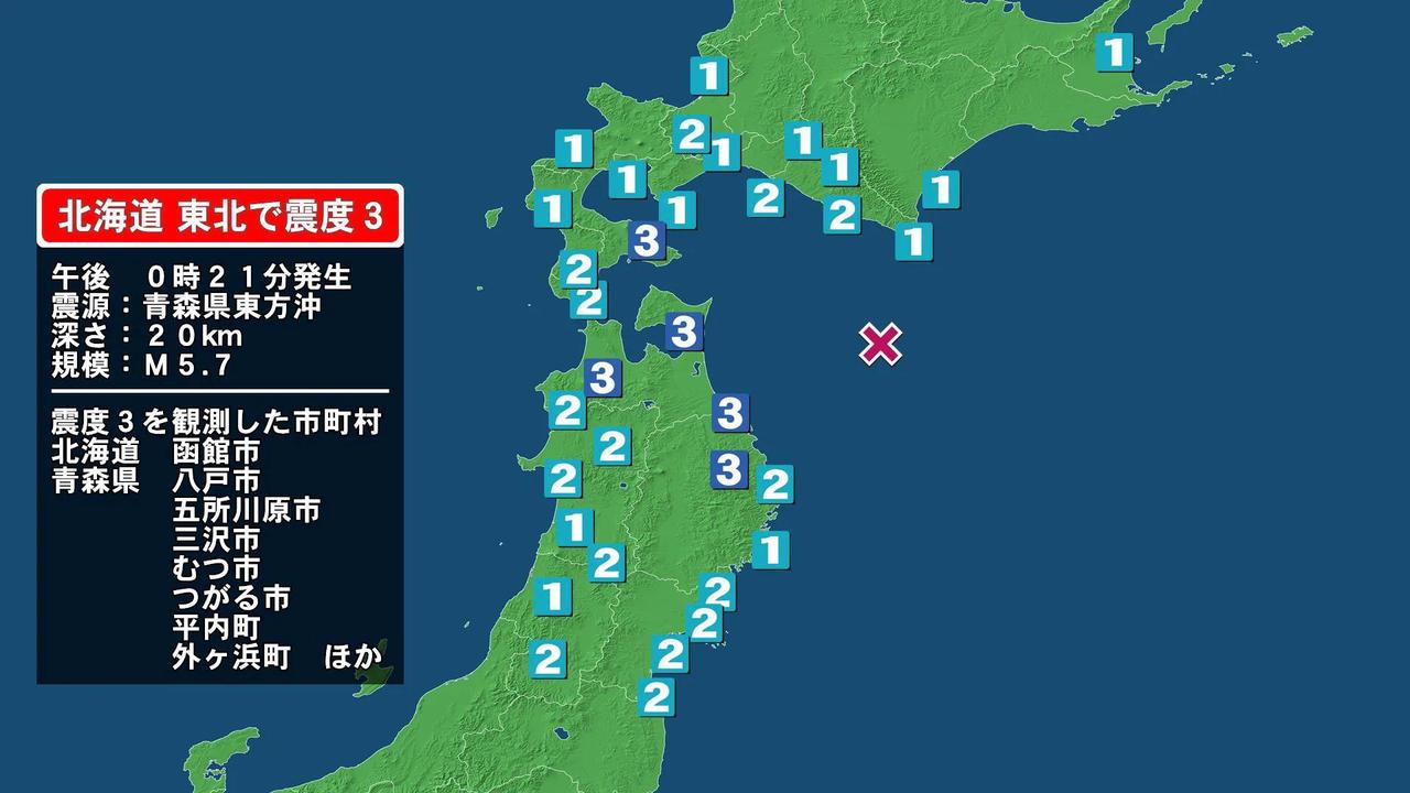 日本北海道和青森突发强震！12日上午11点44分左右，日本北海道和青森等地发生