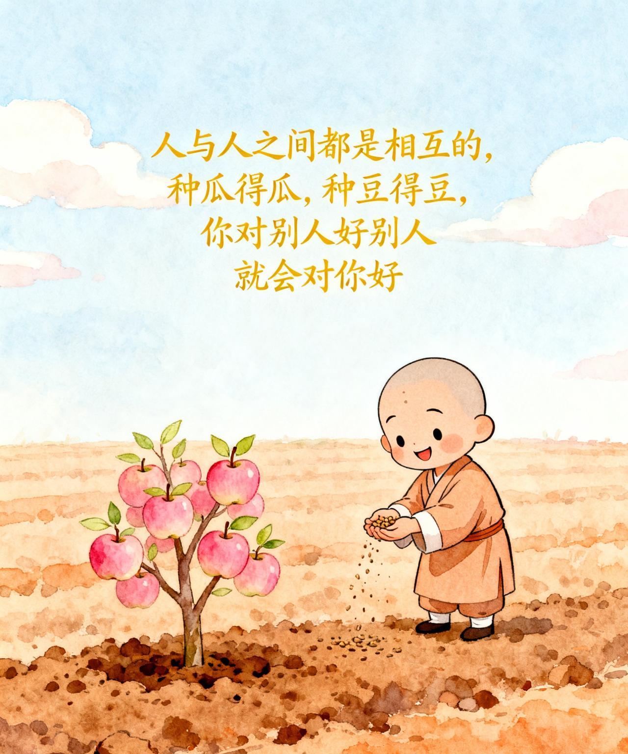 人活着要永远记住生活如镜你笑，他就对你笑人心似田种瓜方得瓜。人永远都是