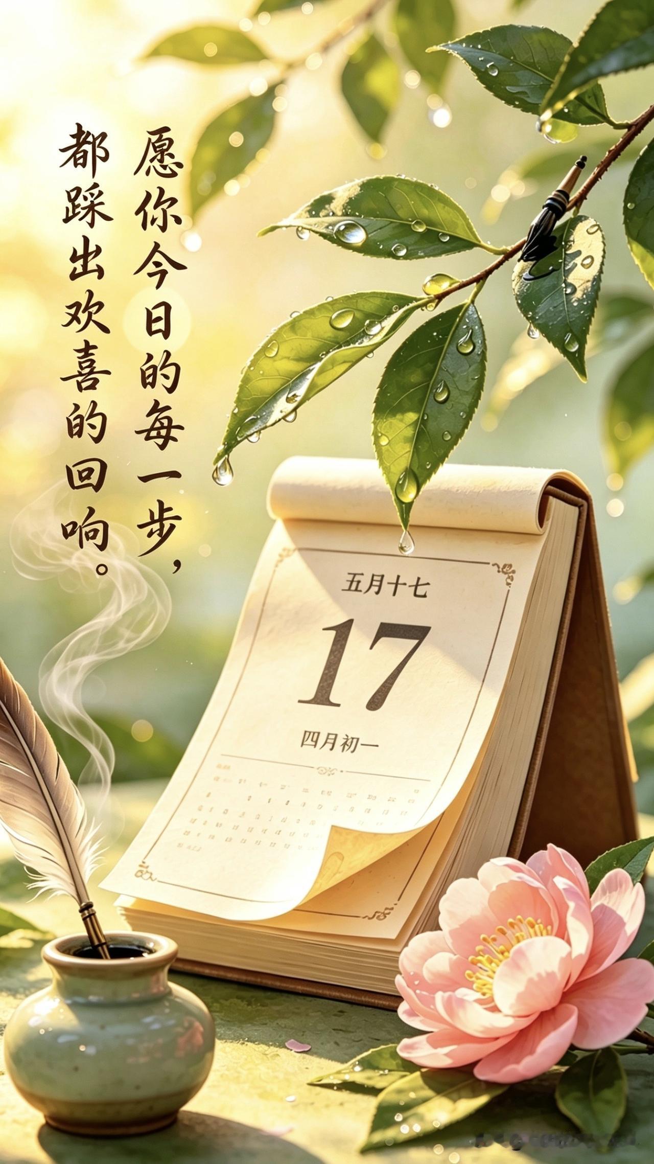 🍃꧂☀️早上好💕᭄🌿☕️🍃早安5月17日（四月初一）晨光把日子叠