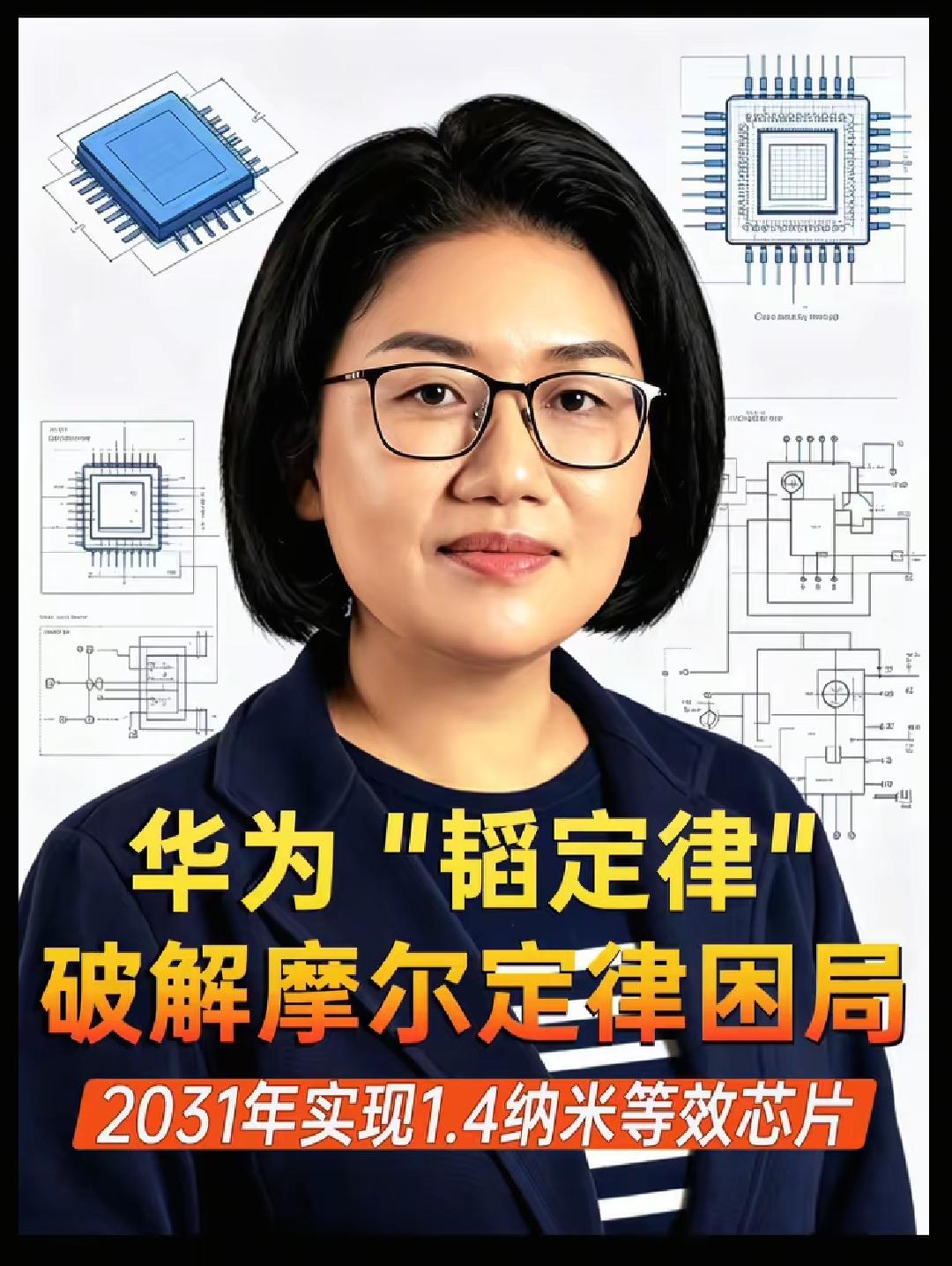 华为发布“韬定律”破解摩尔定律困局！2031年实现1.4纳米等效芯片！重大成