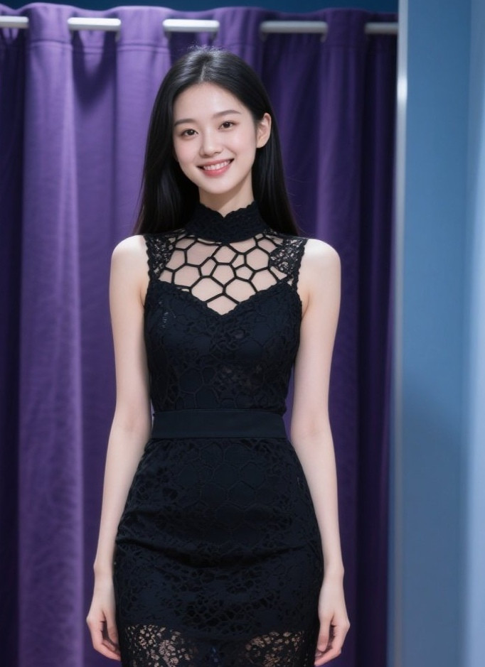 妩媚少妇换新装，蕾丝勾勒好身材