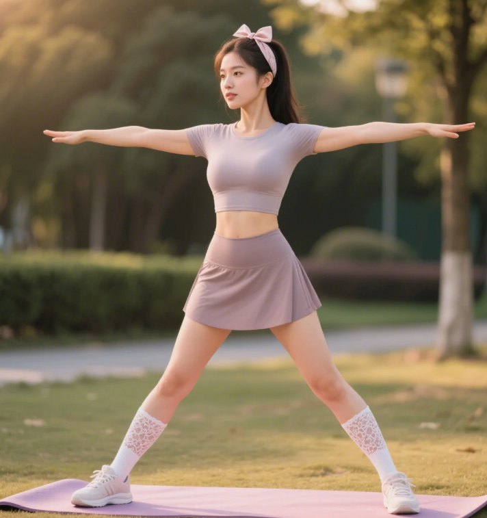 健身房里的灵动身段汗水让曲线更加迷人
