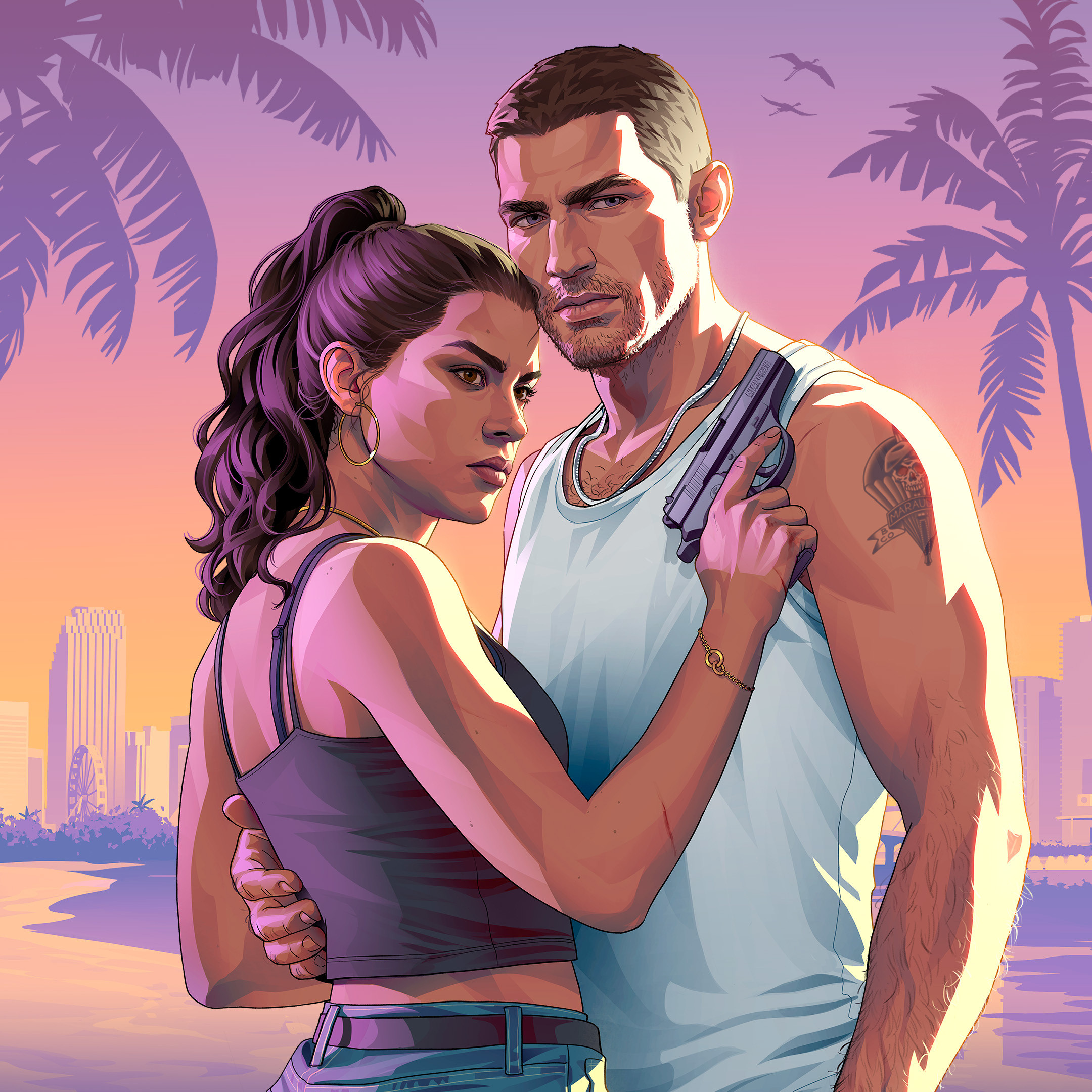 R星官网发布了《GTA6》游戏封面图素材，延续了系列以往的风格，并且提供多种尺寸