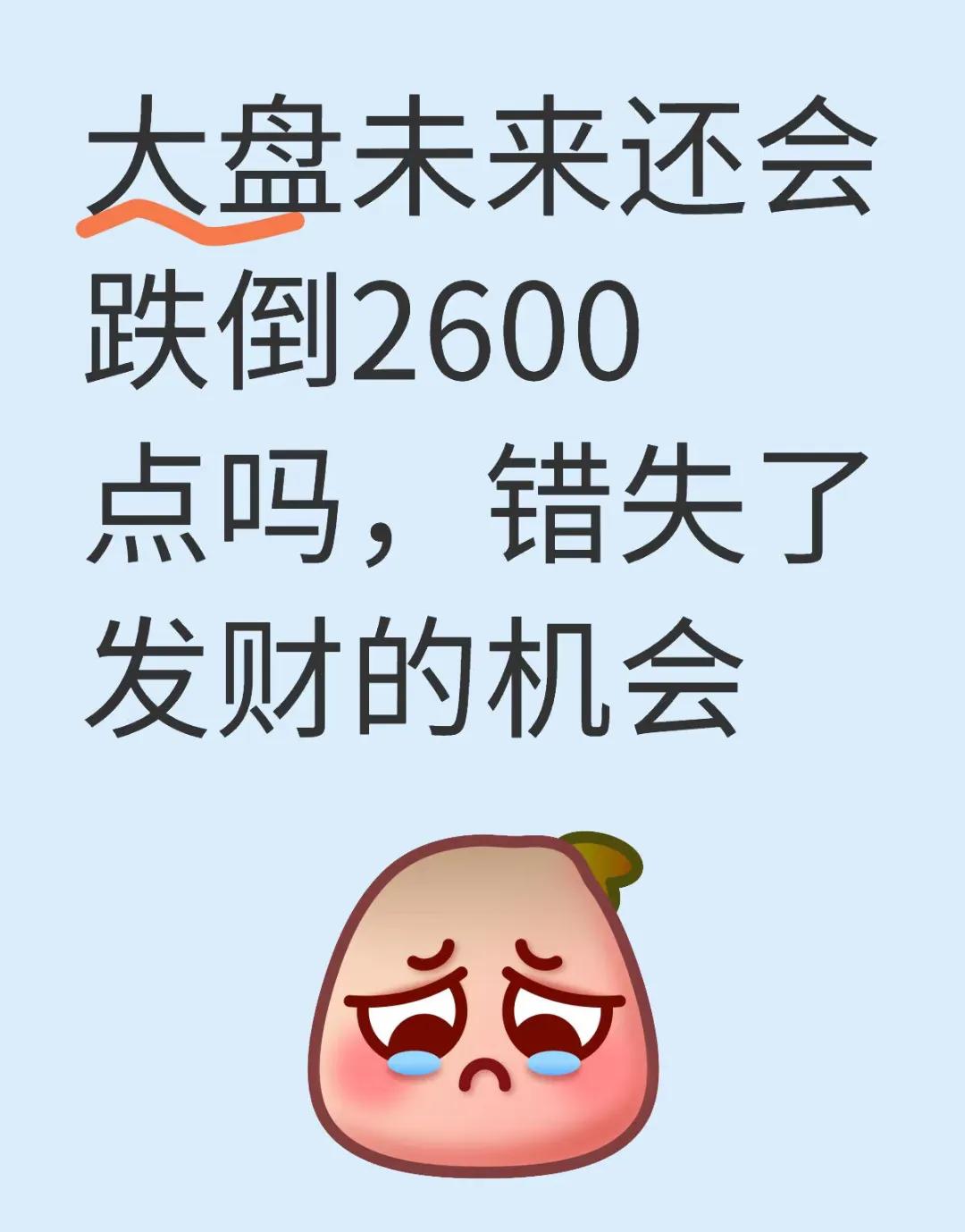 朋友问我大a还会回到2600点吗？感觉他自己错失了发财改变命运的机会……我没