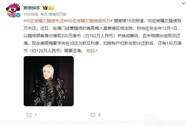 怪不得向太一家急着带货捞金，原来豪门家底也经不起败家子这么造！向佐在澳门美高梅赌