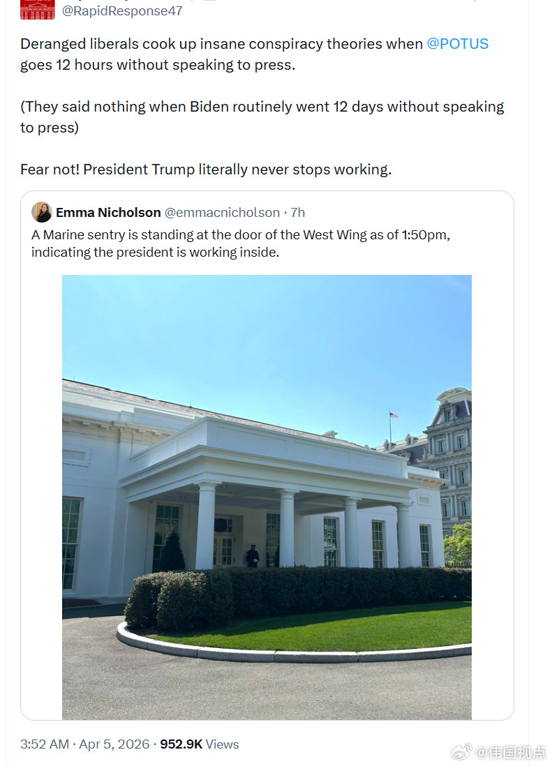 疯狂的左派在特朗普总统连续12小时没有向媒体讲话时就编造各种离谱的阴谋论。而当拜