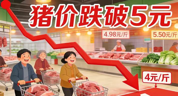 全国猪价跌破5元大关：养猪人亏惨了，这口肉到底谁吃不起？一斤猪肉不如一瓶矿泉水